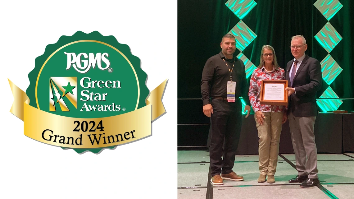 Sandra Obenour-Dowd and Mike Sestiaga accepting the 2024 Green Star Grand Award
